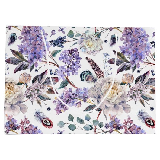 Lilacs and Peonies Floral Groot Cadeauzakje (Achterkant)