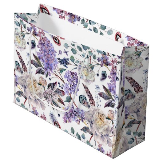 Lilacs and Peonies Floral Groot Cadeauzakje (Voorkant Gekanteld)