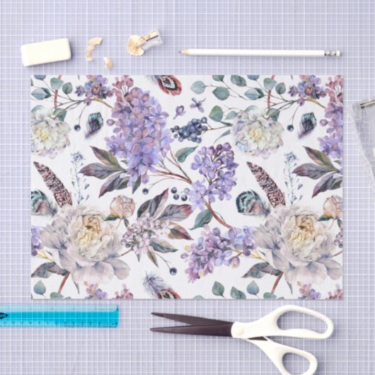 Lilacs and Peonies Floral Tissuepapier (Craft)