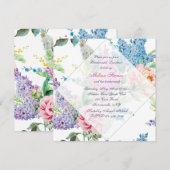 Lilacs and Peonies Invitation Kaart (Voorkant / Achterkant)