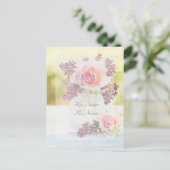 Lilacs and Rozen Save the Date Wedding Aankondigingskaart (Staand voorkant)
