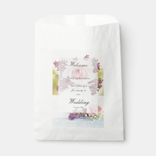 Lilacs and Rozen Vintage Wedding editable Bedankzakje (Voorkant)