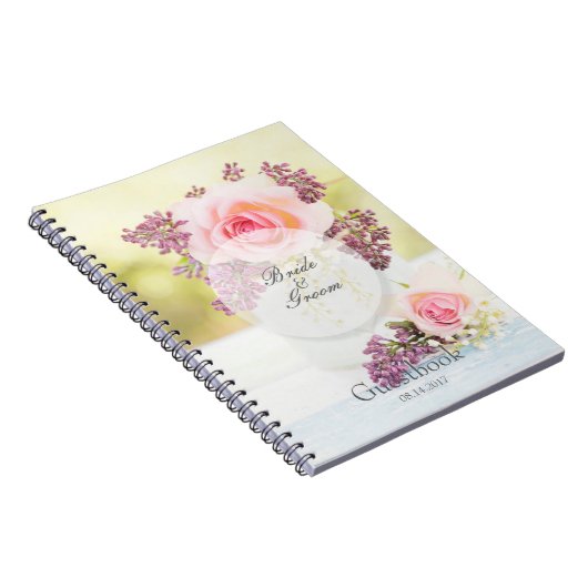 Lilacs and Rozen Vintage Wedding gastenboek Notitieboek (Rechterzijde)