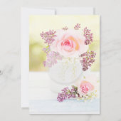 Lilacs and Rozen Vintage Wedding Kaart (Achterkant)