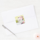 Lilacs and Rozen Vintage Wedding Vierkante Sticker (Envelop)