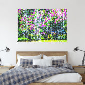 Lilacs Behind the Fountain Canvas Afdruk (Insitu (Slaapkamer))