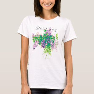 Lilacs Boeket Tekst T-shirt