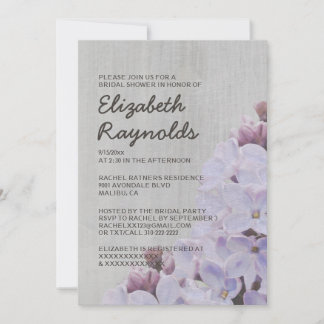 Lilacs Bridal Shower Invitaties Kaart