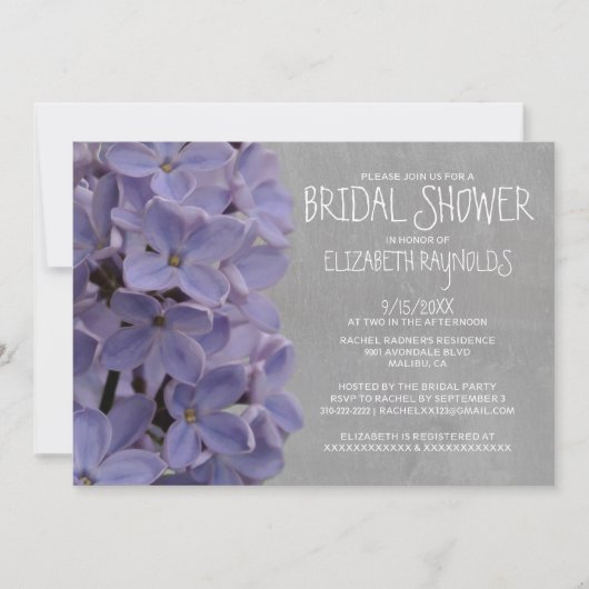 Lilacs Bridal Shower Invitations Kaart (Voorkant)