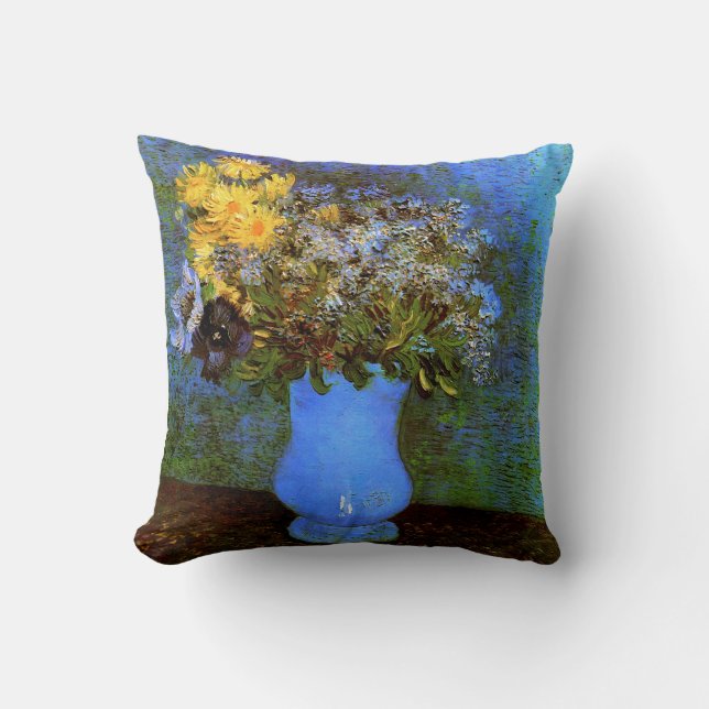 Lilacs Daisies Anemones (F322)Van Gogh Fine Art Kussen (Voorkant)