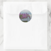 Lilacs door het water ronde sticker (Tas)