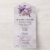 Lilacs en Bluebirds All In One Uitnodiging (Binnen)