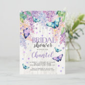 Lilacs en Butterfly | Bridal Shower-uitnodiging Kaart (Staand voorkant)