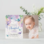 Lilacs en Butterfly | Foto uitnodiging op zaterdag (Staand voorkant)