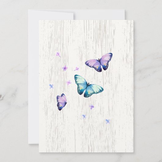 Lilacs en Butterfly | uitnodiging tot baby shower (Achterkant)