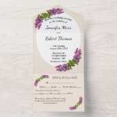 Lilacs en Cream All in One Wedding Invite_2 Uitnodiging (Binnen)