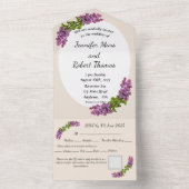 Lilacs en Cream All in One Wedding Uitnodigen Uitnodiging (Binnen)