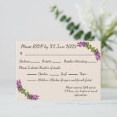Lilacs en Cream Response Kaart_2 RSVP Kaartje (Staand voorkant)