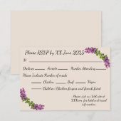 Lilacs en Cream Response Kaart_2 RSVP Kaartje (Voorkant / Achterkant)