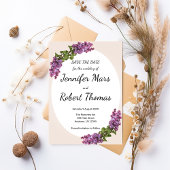 Lilacs en crème bruiloft save the date