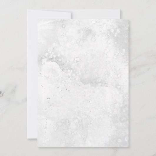 Lilacs en Heather op gemarmerde witte bruidsbrunch Kaart (Achterkant)