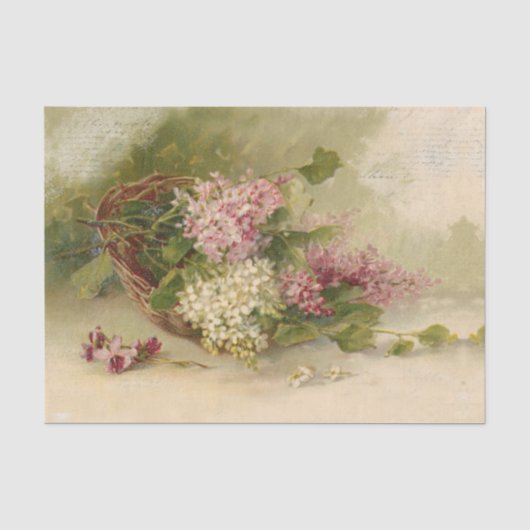 Lilacs en het Schrijven van Floral Ontkoppeling Tissuepapier (Voorkant)