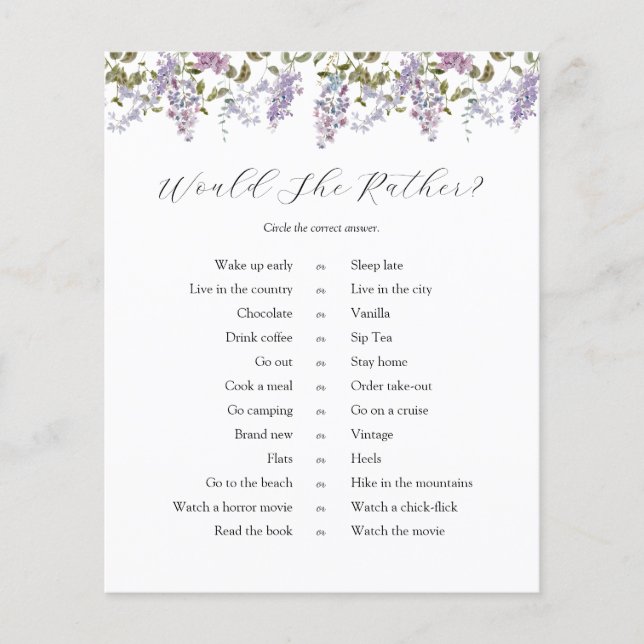 Lilacs en lavendel bruids zou ze liever spel (Voorkant)