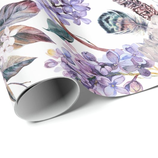 Lilacs en pioenen bloemen cadeaupapier (Rol Hoek)