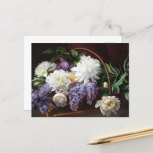 Lilacs en pioenen Floral Art Briefkaart