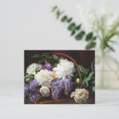 Lilacs en pioenen Floral Art Briefkaart (Staand voorkant)