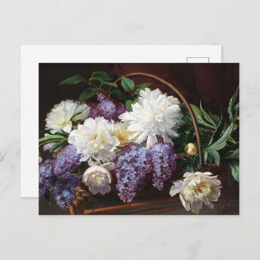 Lilacs en pioenen Floral Art Briefkaart (Voorkant / Achterkant)