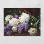 Lilacs en pioenen Floral Art Briefkaart (Voorkant)