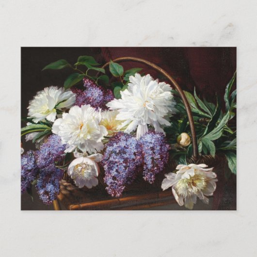 Lilacs en pioenen Floral Art Briefkaart (Voorkant)