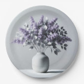 Lilacs en Silver Leaf Boeket Papieren Bordje (Voorkant)