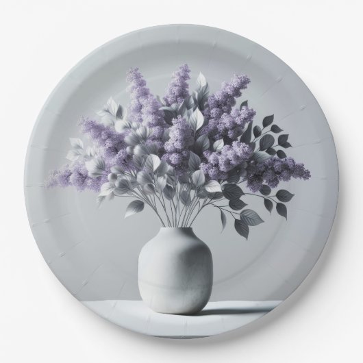 Lilacs en Silver Leaf Boeket Papieren Bordje (Voorkant)