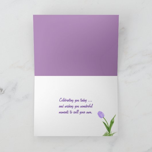 Lilacs en tulip jarig kaart (Binnen)