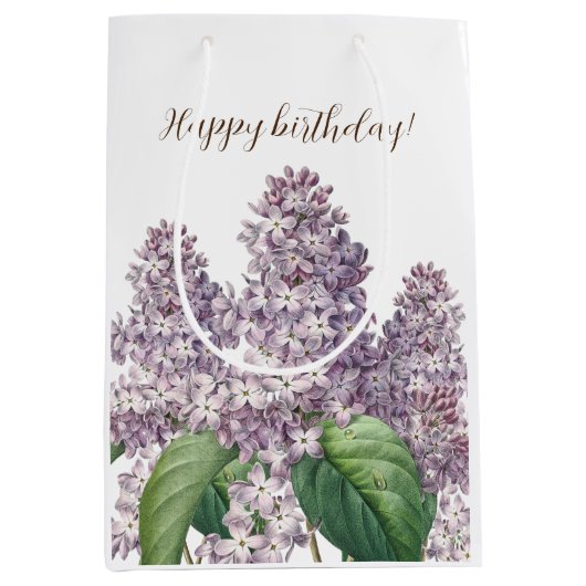  lilacs floral gift tas medium cadeauzakje (Voorkant)