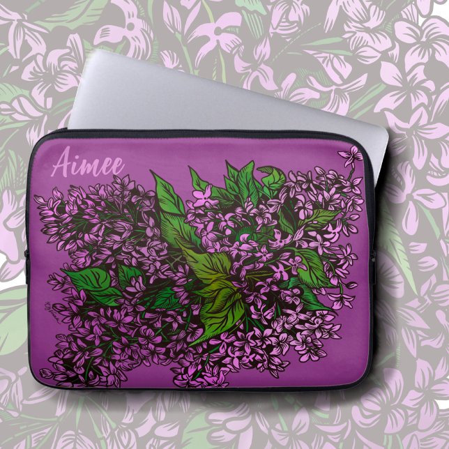 Lilacs Floral Laptop Sleeve (Creator heeft geüpload)