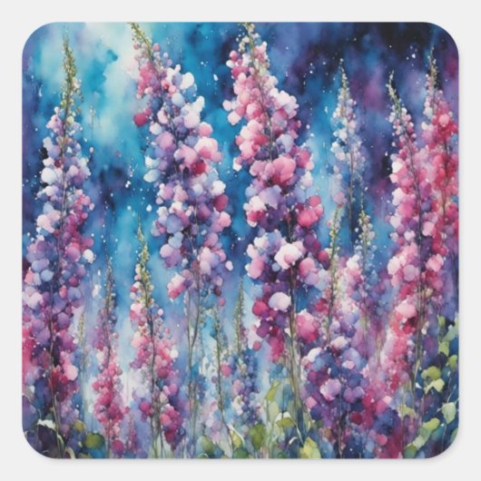 Lilacs - Floral Series Art Collectie Vierkante Sticker (Voorkant)