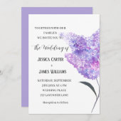 Lilacs Floral Waterverf Rustic Elegant Wedding Kaart (Voorkant / Achterkant)