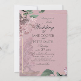 Lilacs floral Wedding Invitation Kaart