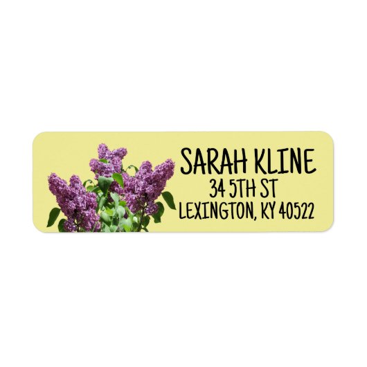 LILACS FLOWERS RETOURADRESLABELS ETIKET (Voorkant)