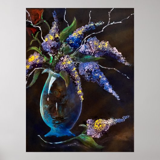 Lilacs in Abstracte Vase Print (Voorkant)