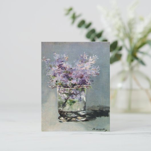 Lilacs in een glas van Edouard Manet Briefkaart (Staand voorkant)