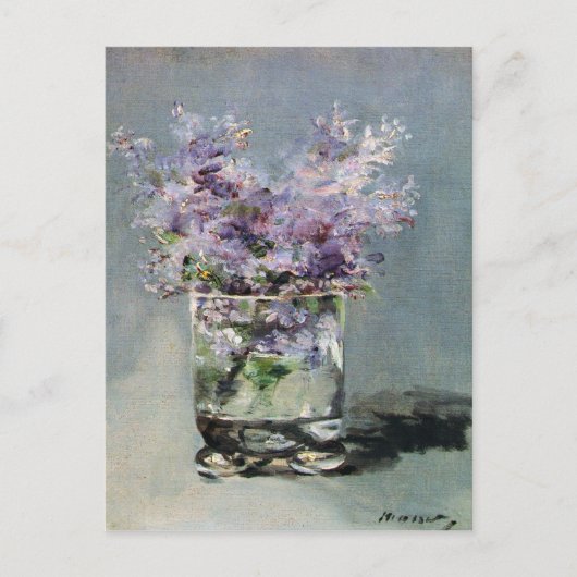 Lilacs in een glas van Edouard Manet Briefkaart (Voorkant)