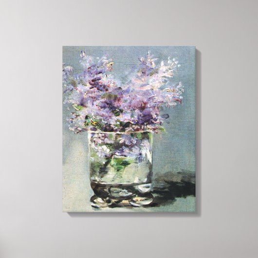 Lilacs in een glas van Edouard Manet Canvas Afdruk (Voorkant)