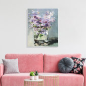 Lilacs in een glas van Edouard Manet Canvas Afdruk (Insitu (Woonkamer))