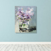 Lilacs in een glas van Edouard Manet Canvas Afdruk (Insitu (Houten vloer))