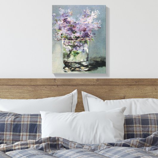 Lilacs in een glas van Edouard Manet Canvas Afdruk (Insitu (Slaapkamer))