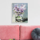 Lilacs in een glas van Edouard Manet Canvas Afdruk (Insitu (Woonkamer))